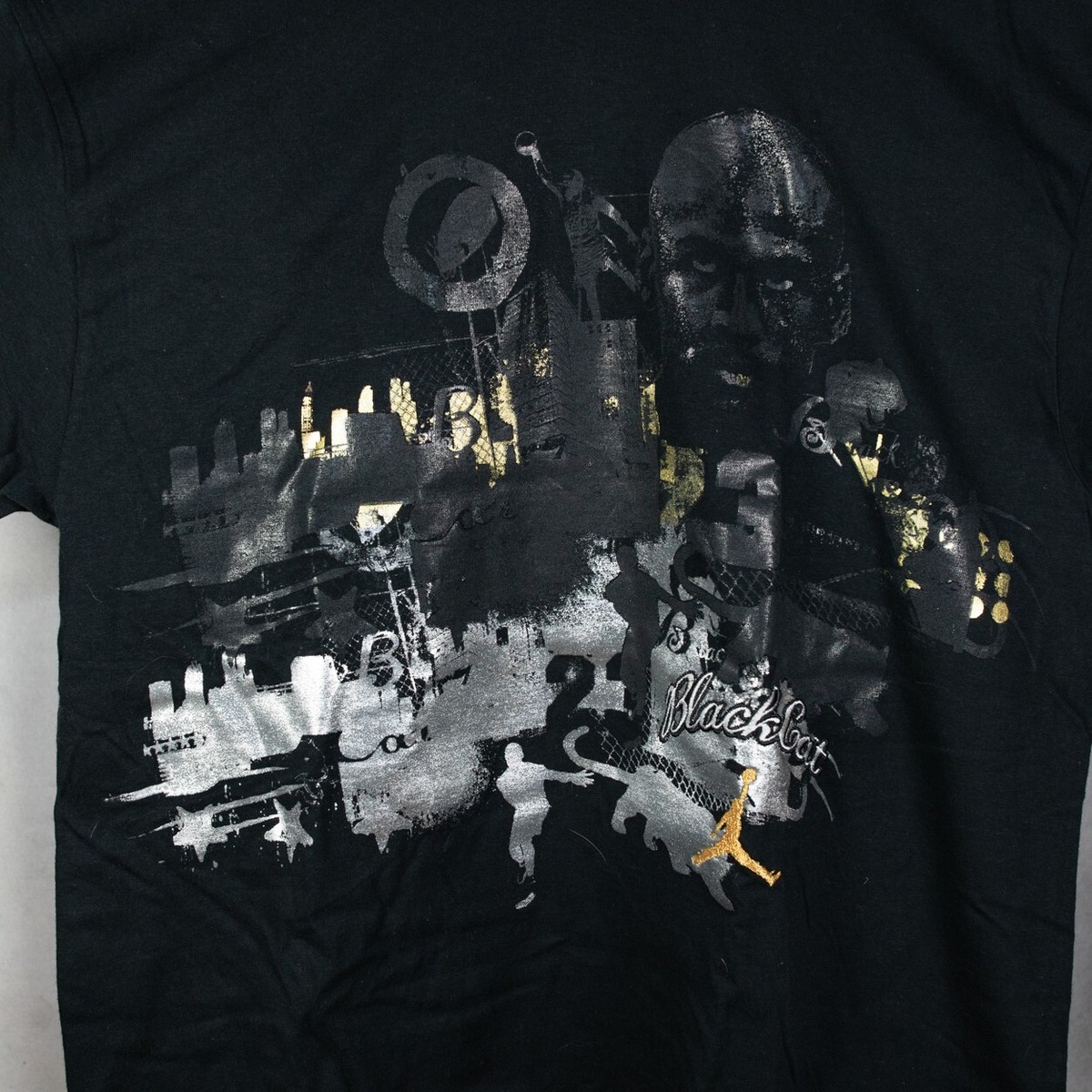 Jordan T Shirt Size L Men's Black Cat 3 4 Baggy Vintage New | eBay