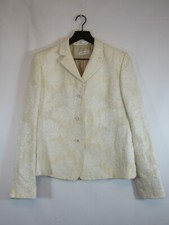 Bernard Zins Ivory Jacquard Classic Jacket Size 10 Blazer Womens Medium Paris