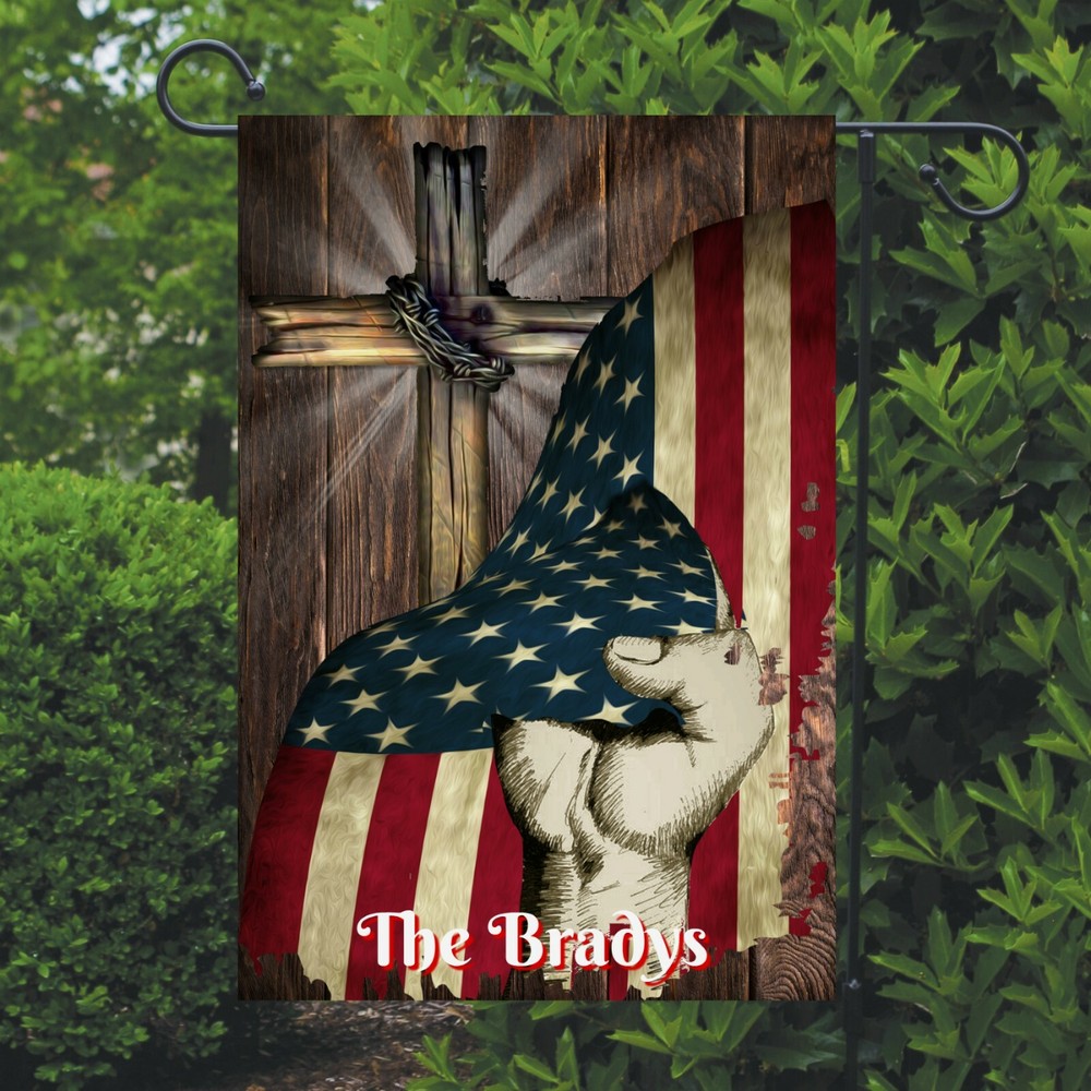 American Flag Cross Garden Flag, American Flag Garden Flag, Cross Garden Flag