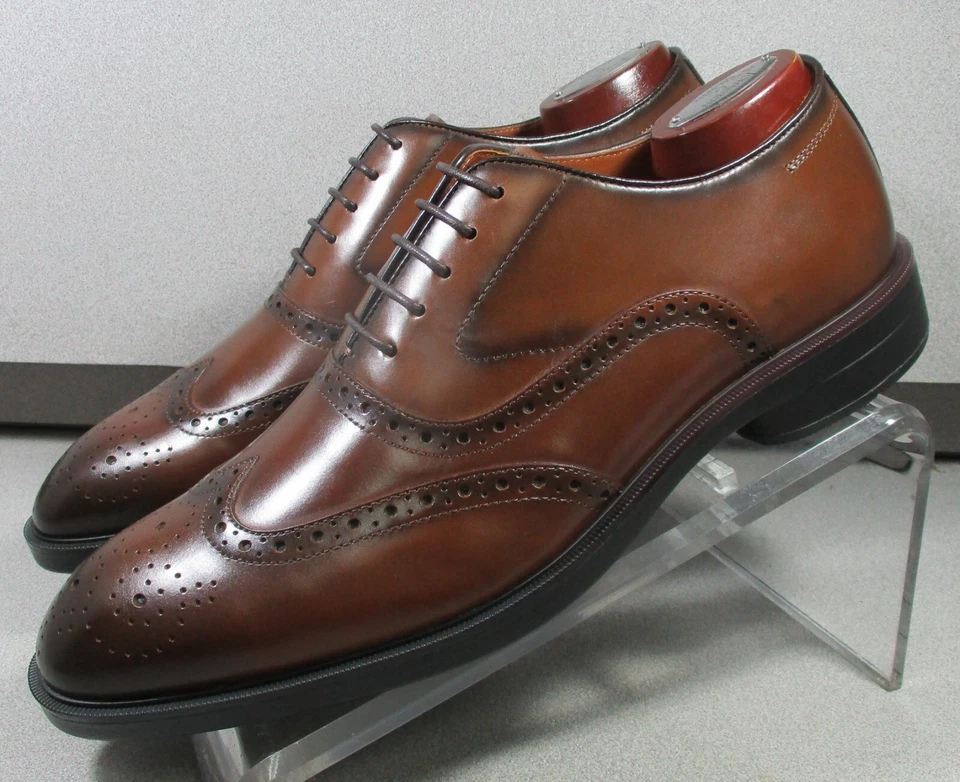 158052 MS50 RONAN MENS SHOES 9 M BROWN LEATHER OXFORD LACE UP JOHNSTON&MUPRHY