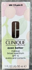 Clinique Even Better Makeup Broad Spectrum SPF 15 - WN 114 GOLDEN D  1 oz. NEW