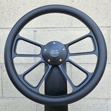 14 Black 4 Spoke Steering Wheel W Black Vinyl Wrap And Gmc Retro Horn