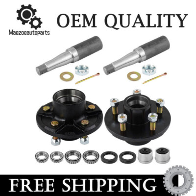 (4) Trailer Axle Kits With 5 on 5'' Bolt Idler #84 Spindle For 3500 lbs axles C18