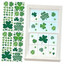 106 PCS Day Window Clings, 8 Sheets Reusable Static Cling Green-106 St Patricks