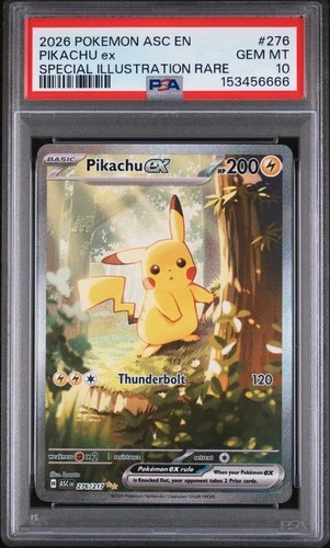 2026 POKEMON ASC EN-ASCENDED HEROES SPECIAL ILLUSTRATION RARE PIKACHU EX PSA 10