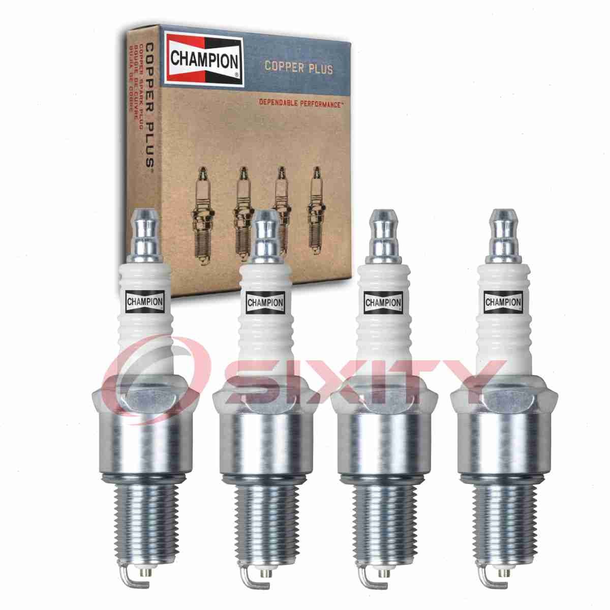 4 pc Champion Copper Plus Spark Plugs for 1985-1986 Chrysler Executive cx