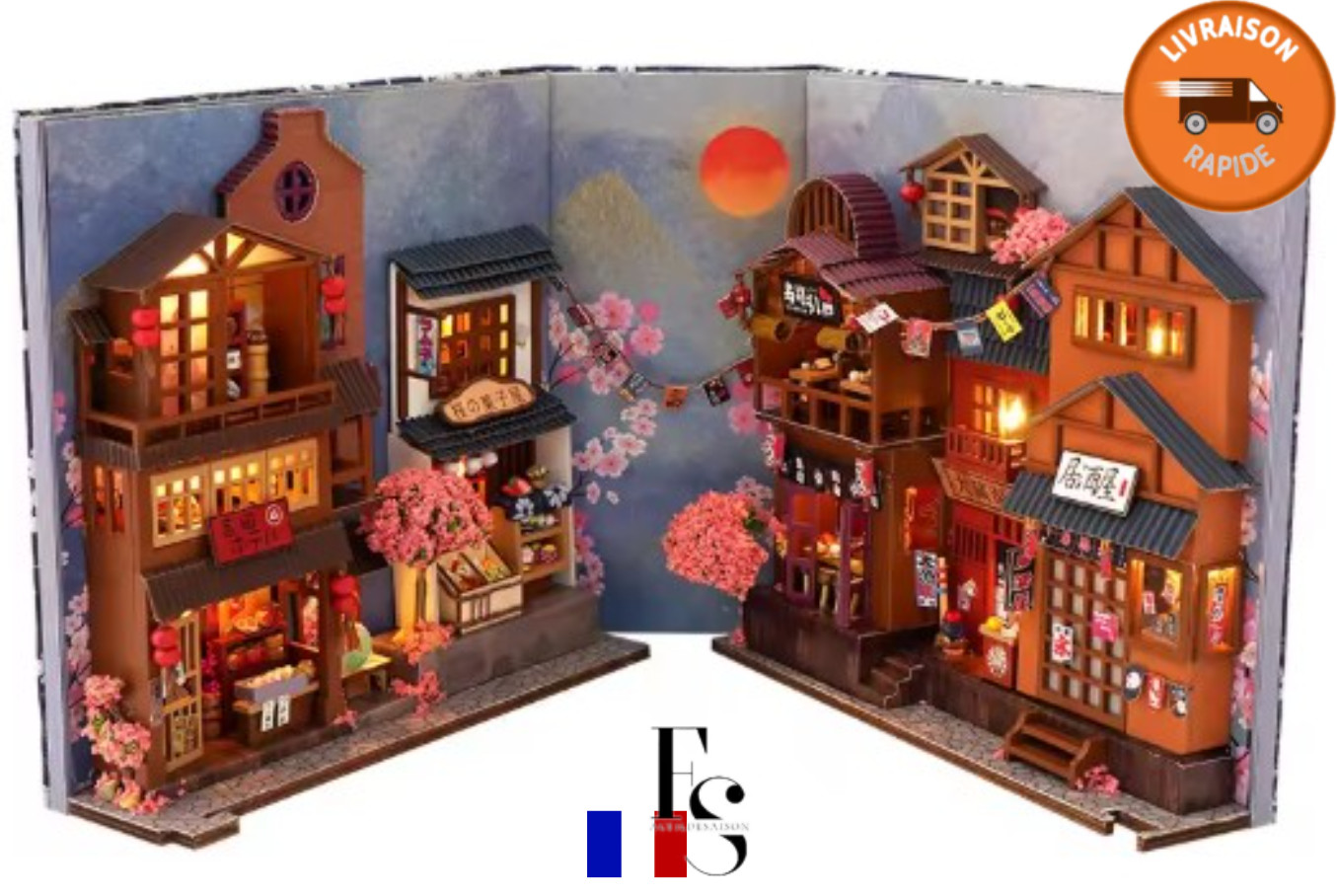 Coin livre à monter soi-même avec veilleuse LED pour déco salon cosy