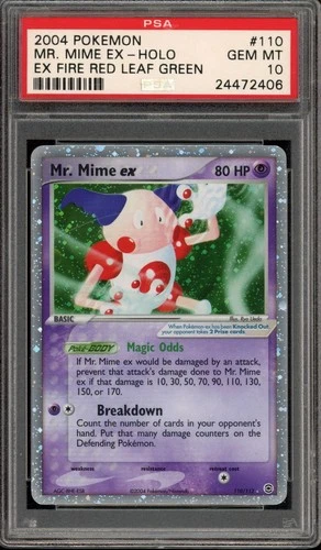 Pokemon Mr. Mime ex Holo EX Fire Red & Leaf Green 110 PSA 10 Gem Mint