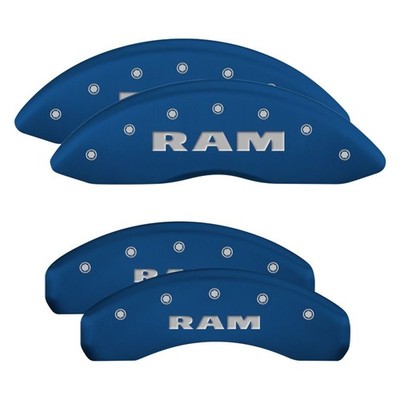 For Ram 1500 22-25 MGP Gloss Blue Caliper Covers w Ram Engraving Full Kit, 4 pcs