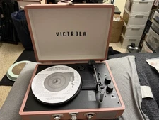 Victrola Portable Suitcase Record Player – Pink – Bluetooth – Unused – Open Box