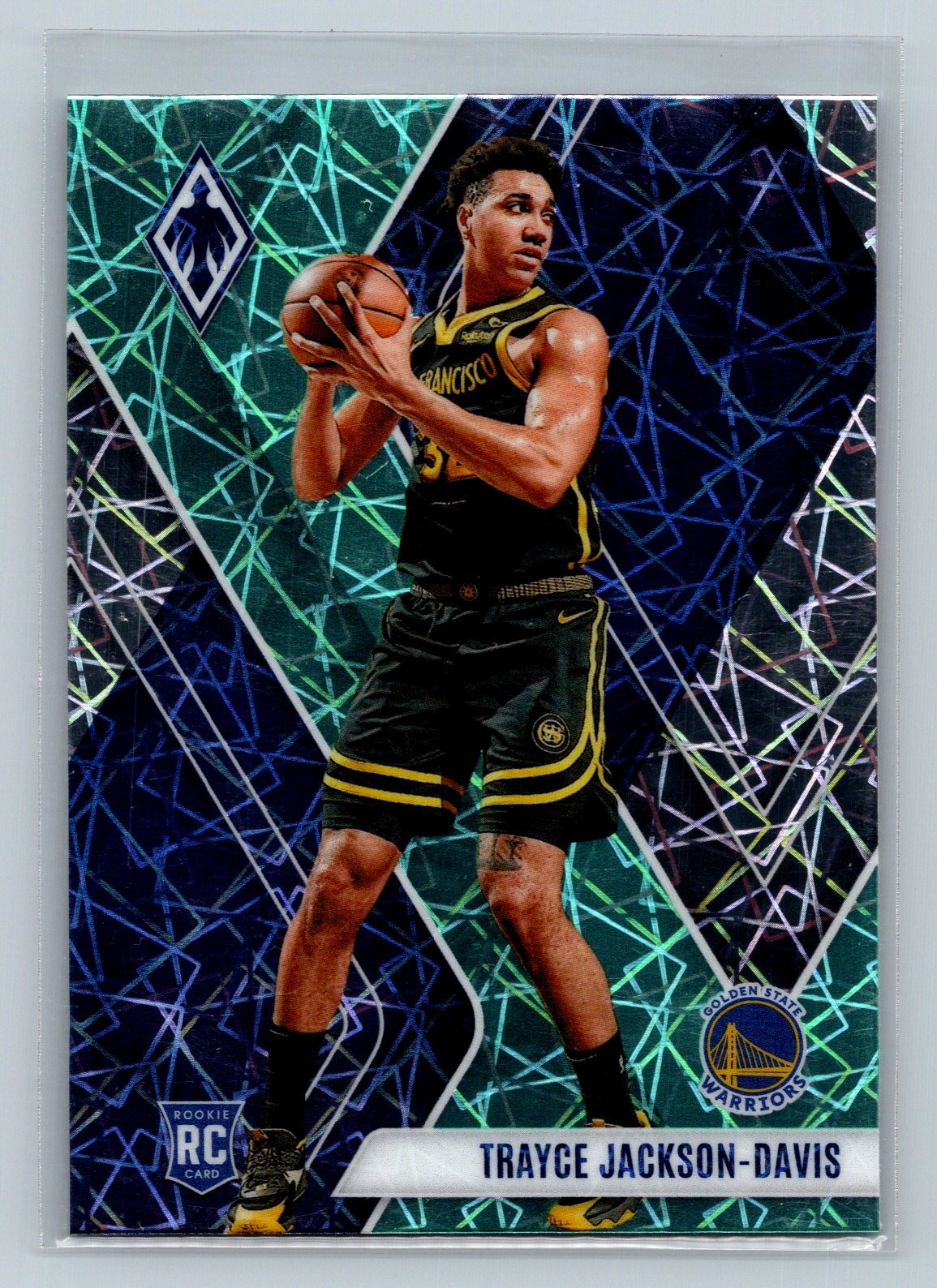 2023-24 Panini Phoenix #288 Trayce Jackson-Davis Teal Lazer Rookie Warriors