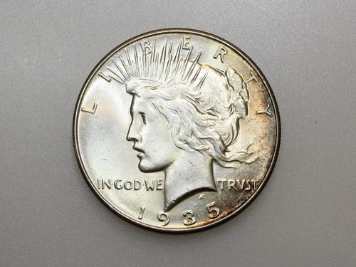 1935 $1 PEACE SILVER ONE DOLLAR GEM BU