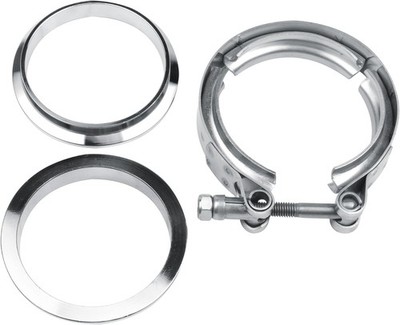 2.5'' V-Band Clamp Kit Stainless Steel Flat Flange Turbo Exhaust Downpipe 2.5inch