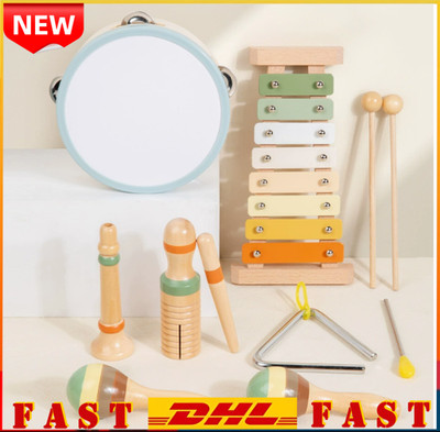 6-in-1 Montessori Percussion Set Musikinstrumente für Kinder 1-3 Jahre Geschenk