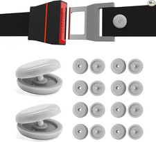Snap-on Seat Belt Stop Clips 10 Sets - Universal Plastic Buckle S Color Gray