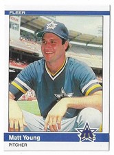 1984 Fleer Baseball Matt Young Rookie Card #624 Seattle Mariners RC. rookie card picture