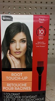 b.color Permanent Cream Root Touch-Up Black Applicator Brush Covers Gray Hair