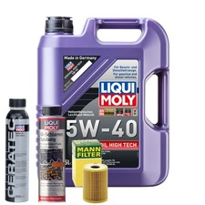 Motoröl 5W40 LIQUI MOLY Synthoil High Tech 5L +MANN Ölfilter +Spülung +Cera Tec