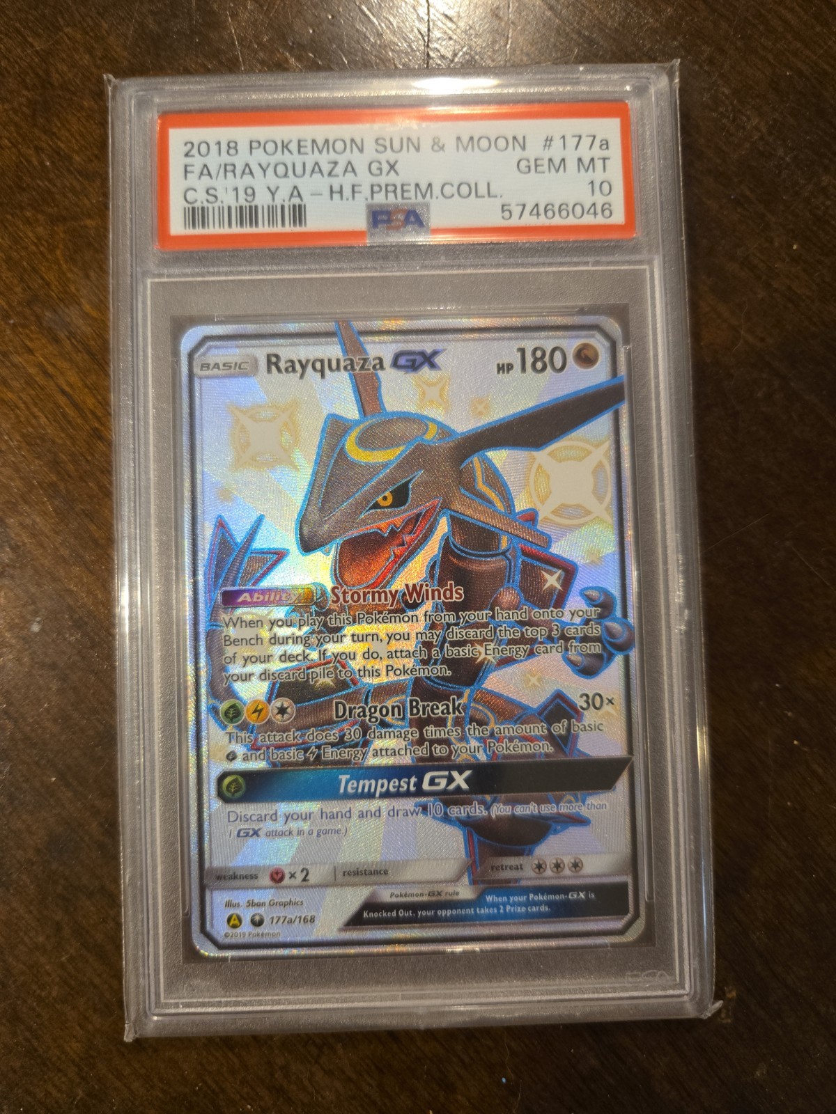 Rayquaza GX Premium Collection PSA 10, 177a/168, Hidden Fates