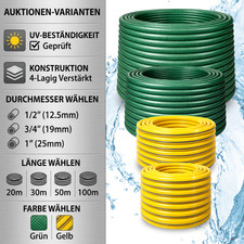 Gartenschlauch Wasserschlauch 1/2'' 3/4'' 1'' 4-lagig Anschlusssatz Varianten