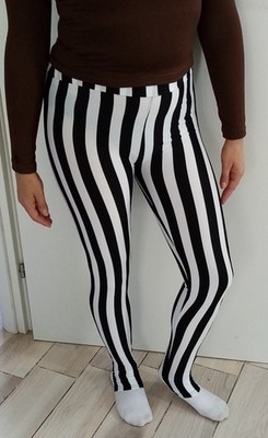Hose Leggings schwarz-weiß gestreift Gr. M neu ungetragen !