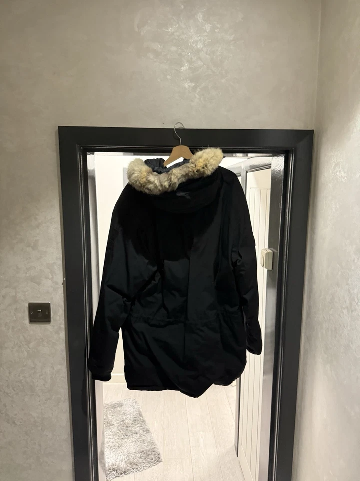 Canada Goose Langford Parka Black Fur Trim Hooded Down Coat Mens XL, photo 3 of 5