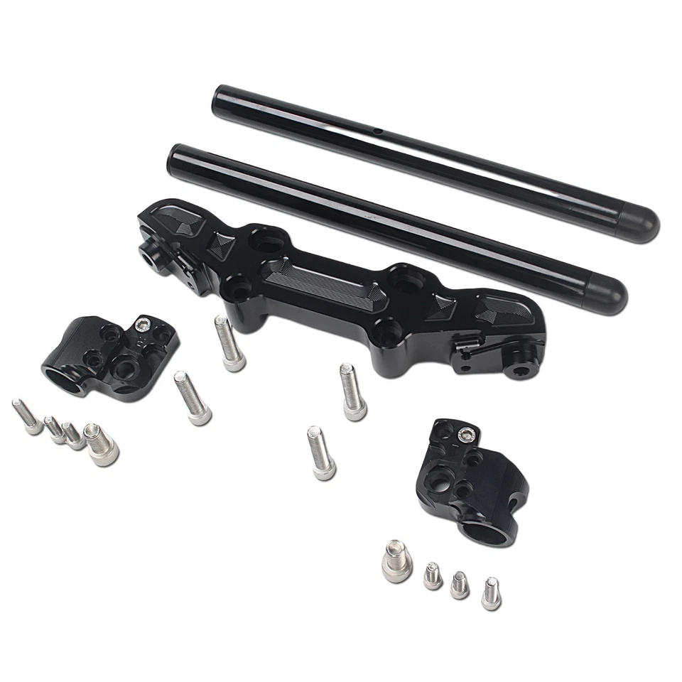 Kit de manillar CNC negro para Kawasaki Ninja 650R ER6F 2006-16CLIPPON PLACA ADAPTADORA Foto 3 de 4