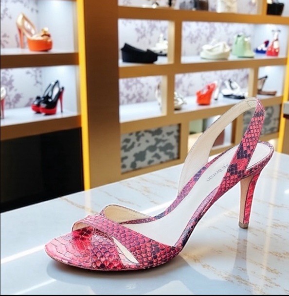 Alexander Birman Red Python Snakeskin Print Sling… - image 6