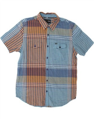 HURLEY Herren Kurzarm Hemd XL Mehrfarbig Kariert Baumwolle DC84