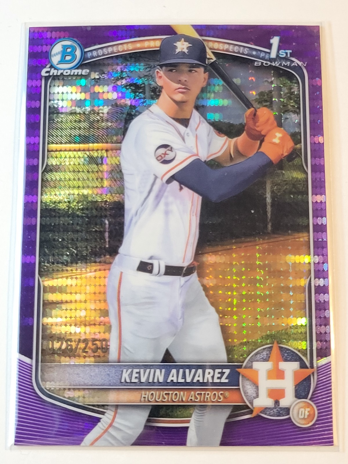 2025 Bowman Chrome Kevin Alvarez 1st Bowman Purple Pulsar /250