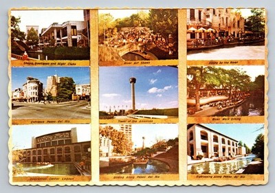 Vintage San Antonio Texas Paseo del Rio Photochrome Postcard