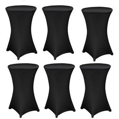 6x Stehtischhusse Husse Stehtisch Schwarz Stretch Ø 60cm Bistrotisch Stehtische
