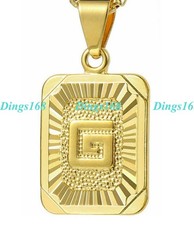18K Gold Filled Tarnish-Resist Alphabet Letter "G" Pendant  Necklace Chain Set