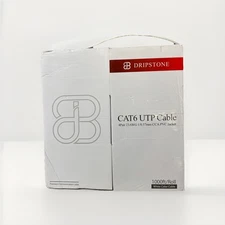 CAT6 CABLE 1000FT UTP SOLID NETWORK ETHERNET BULK CAT 6 WIRE LAN WHITE 550MHZ