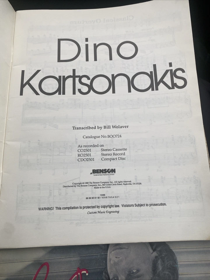 Dino Kartsonakis Self Titled Songbook (Piano) - Image 2 of 4