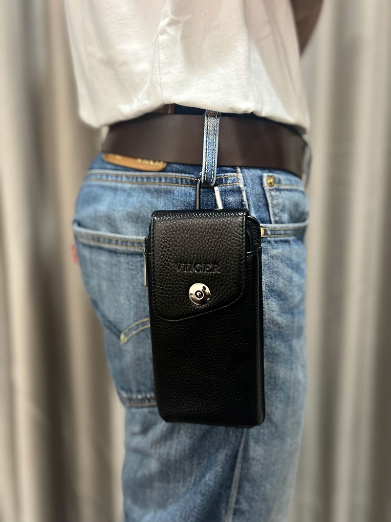 Leather Cell Phone Belt Holster for iPhone 17 Pro Max Universal Smartphone Pouch — image 21