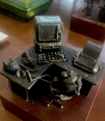 Original 1985 Flea Greg Quayle Metal Sculpture Micro  Computer LMO Rare