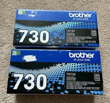 Lot Of 2 Brother TN730 Genuine Original Black Laser Toner Cartridge, 1200 Pages