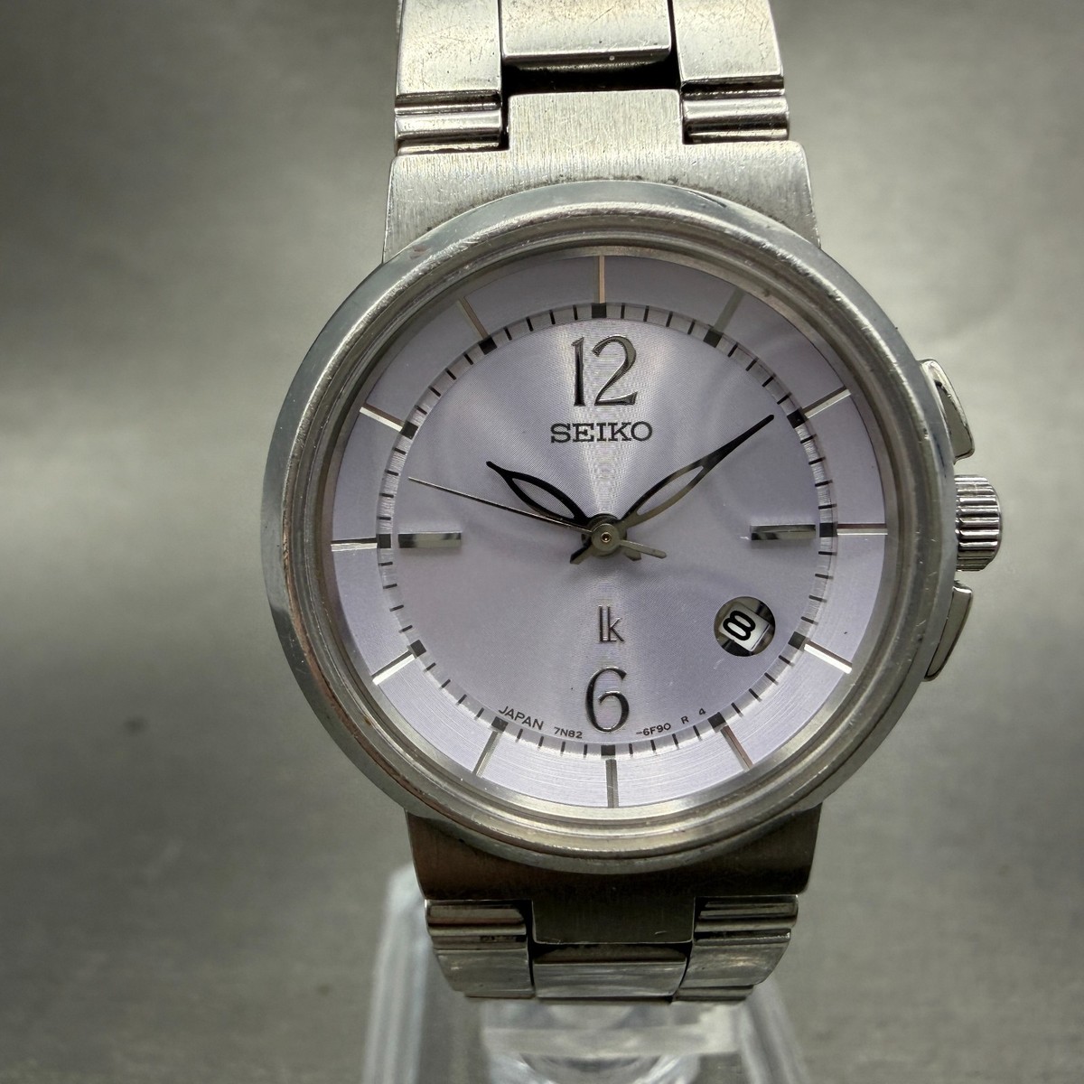 Seiko Lukia Watch Women 29mm Purple Dial Silver Tone Date Round