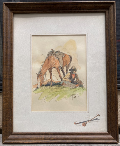 ORIGINAL NOT a Print William T Zivic Art Signed Watercolor/Ink Framed/ Glass