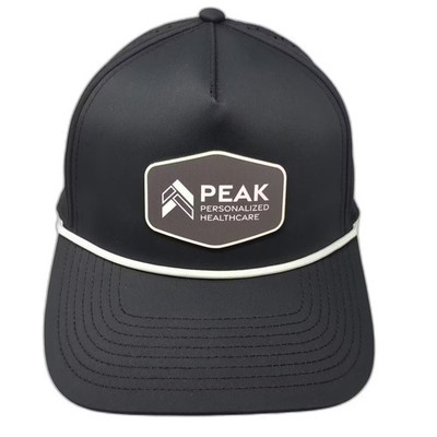 Branded Bills Trucker Hat Black White Rope Perforated Peak Snapback OS Cap