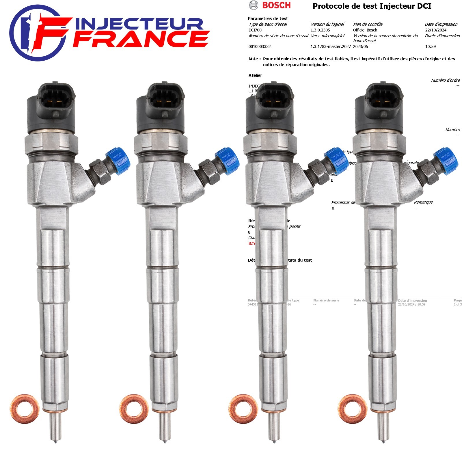 4x 0445110327 Bosch Injecteur Opel Astra j Insignia 2.0CDTI 55566050 0986435201