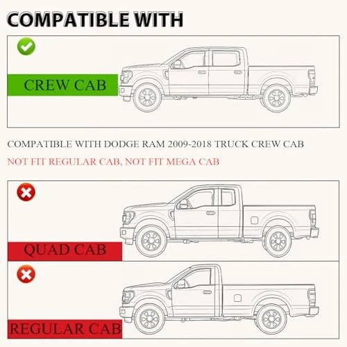 PIT66 Fußmatten Laderaumwannen kompatibel mit Dodge Ram Truck Crew Cab 2009-2018 - Bild 2 von 4