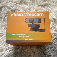 Video Webcam USB 2.0 1080p Clip-On Plug  Play Built-in Mic Privacy Cover