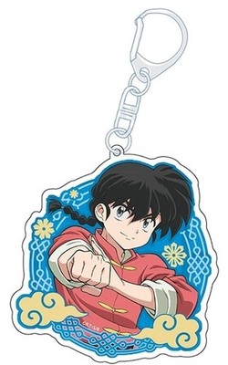 Ranma Saotome Acrylic Keychain Ranma 1/2 Penguin Parade Drawn Artwork 9cm Used