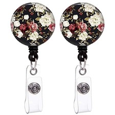 2pcs Retractable ID Cards Holder Retractable Badge Holder Badge Clip