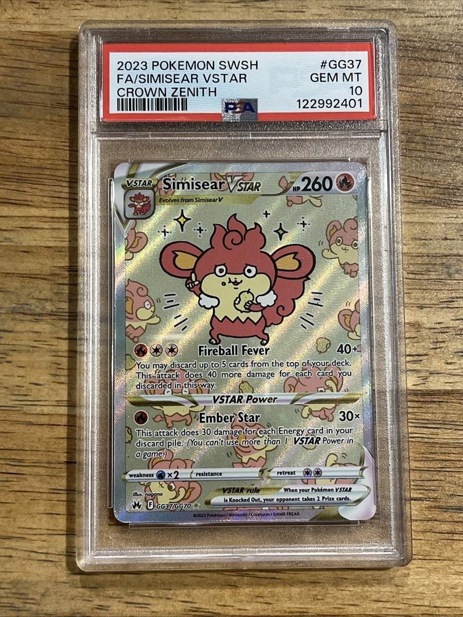 GRADED PSA 10 2023 Pokemon SWSH FA/Simisear VStar Crown Zenith