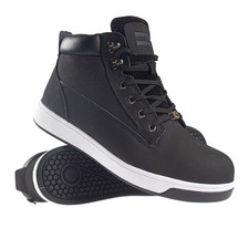 MENS SAFETY BOOTS LEATHER ANKLE  STEEL TOE CAP WORK BOOTS HIKER SHOES TRAINERS N