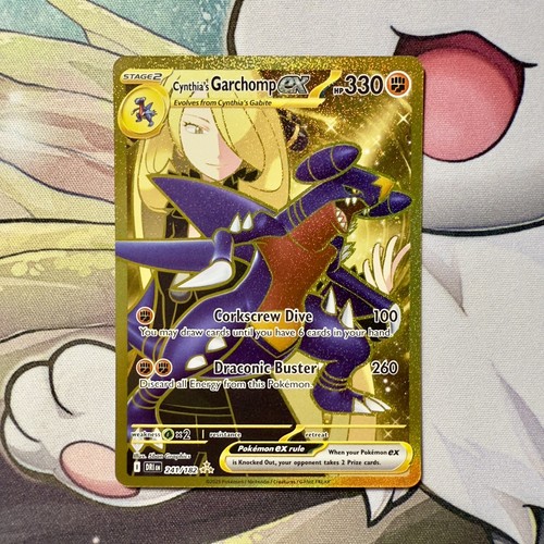 Pokémon TCG Destined Rivals Cynthia's Garchomp EX Card 241/182 Gold Hyper Rare