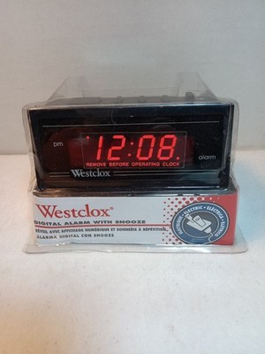 New Westclox Pluto Black Digital Alarm Clock w Battery Back Up & Snooze 66702